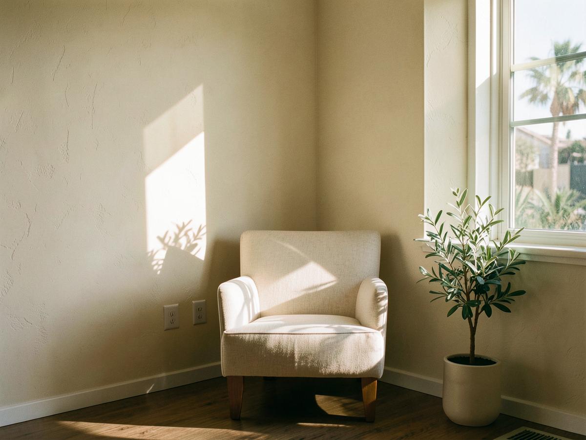 A woman sitting alone by a window, lost in thought